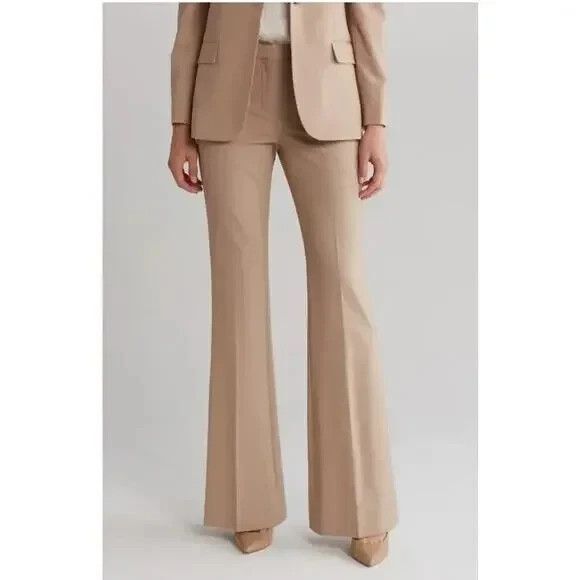 Theory Tan Flared Trousers - Picture 1 of 5